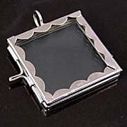 Scalloped-Edged Square Pendant