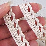1/2 Inch Natural Scalloped Cotton Lace