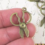 Funky Bronze Scissors Charm*