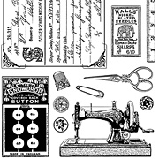 Sewing Notions Unmounted Rubber Stamp Set