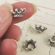 Tiny Antique Silver 3D Crowns*