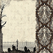 Mysterious Skeleton Damask Scrapbook Paper