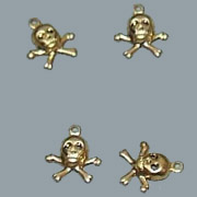 Brass Skull & Cross Bones Charms