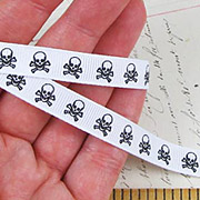 Black & White Skull & Crossbones Ribbon