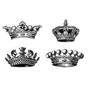 4 Small Crowns Rubber Stamp Set