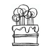 Small Cake Rubber Stamp