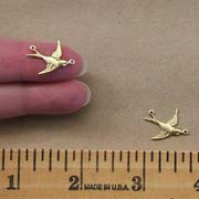 Small Brass Swallow Charms
