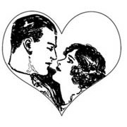 Couple in Heart Rubber Stamp
