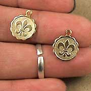 Fleur de Lis Scallop-Edged Charms - Small