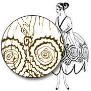 Floral Deco Woman Rubber Stamp