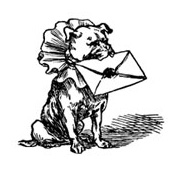 Toby with Envelope Rubber Stamp