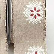 Printed Burlap Ribbon - Snowflakes