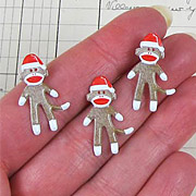 Christmas Sock Monkey Brads
