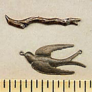 Patinaed Brass Swallow & Branch