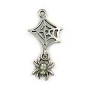 Pewter Spider/Web Charm
