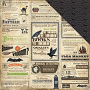 Haunted Spooky Ads Scrapbook Paper