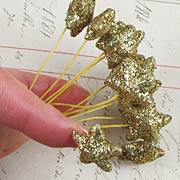 Gold Glitter Mini Star Picks