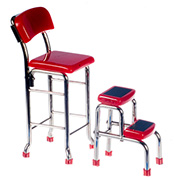 Retro Kitchen Stepstool & Chair Set