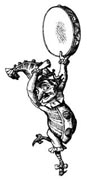 Punch with Tambourine Rubber Stamp