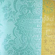 Yesterday Teal Damask Scrapbook Paper