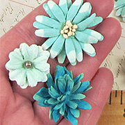 Mulberry Mini Flower Mix - Teastained Teal