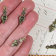 Ornate Antique Brass Teardrops