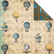 Somewhere in Time Scrapbook Paper - Balloons