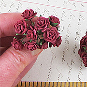 Tiny Burgundy Paper Roses*