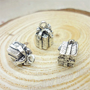 Tiny Silver 3D Gift Box Charms