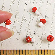 Small Ceramic Mushroom Bead