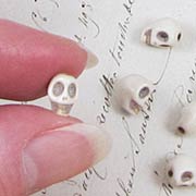 Tiny White Turquoise Skull Beads*