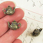 3D Bronze Tea Time Teapot Charm