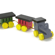 Painted Wooden Toy Train Set