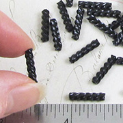 Black Licorice Twisted Tube Beads