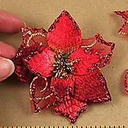 Two Glittered Poinsettias