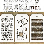 Tim Holtz MINI Stencils - Typo, Splatters, Bricked