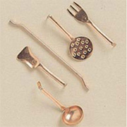 Mini Copper Utensils with Rack