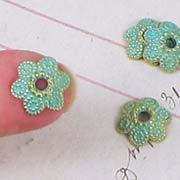 13mm Verdigris Flower Bead Caps