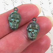 Verdigris Skull Charms