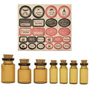 Amber Apothecary Vials with Labels