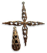 Vintage Patina Filigree Teardrop - 19mm