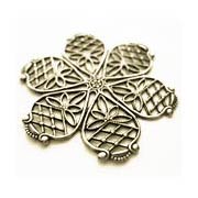 Violet Filigree Flower - Raw Brass