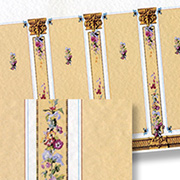 Floral Columns Dollhouse Wallpaper