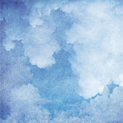 Blue Watercolor Clouds Scrapbook Paper