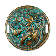 Brass Patina Waterlily Ribbon Slide*