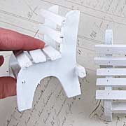 Miniature White Wooden Park Bench