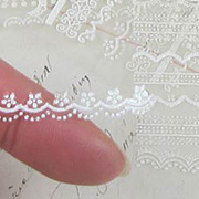 Tiny White Lace Border Stickers Mix - 5 Sheets