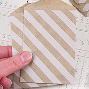 Striped Kraft Envelopes - White