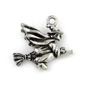Pewter Witch Charm - Double-Sided
