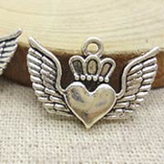 Crowned Winged Heart Charm